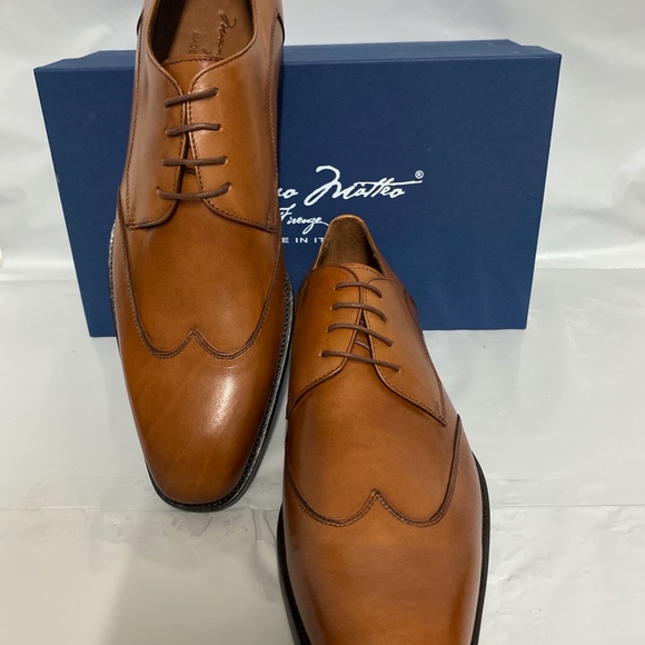 Mens Cognac Leather 4eye Wingtips 